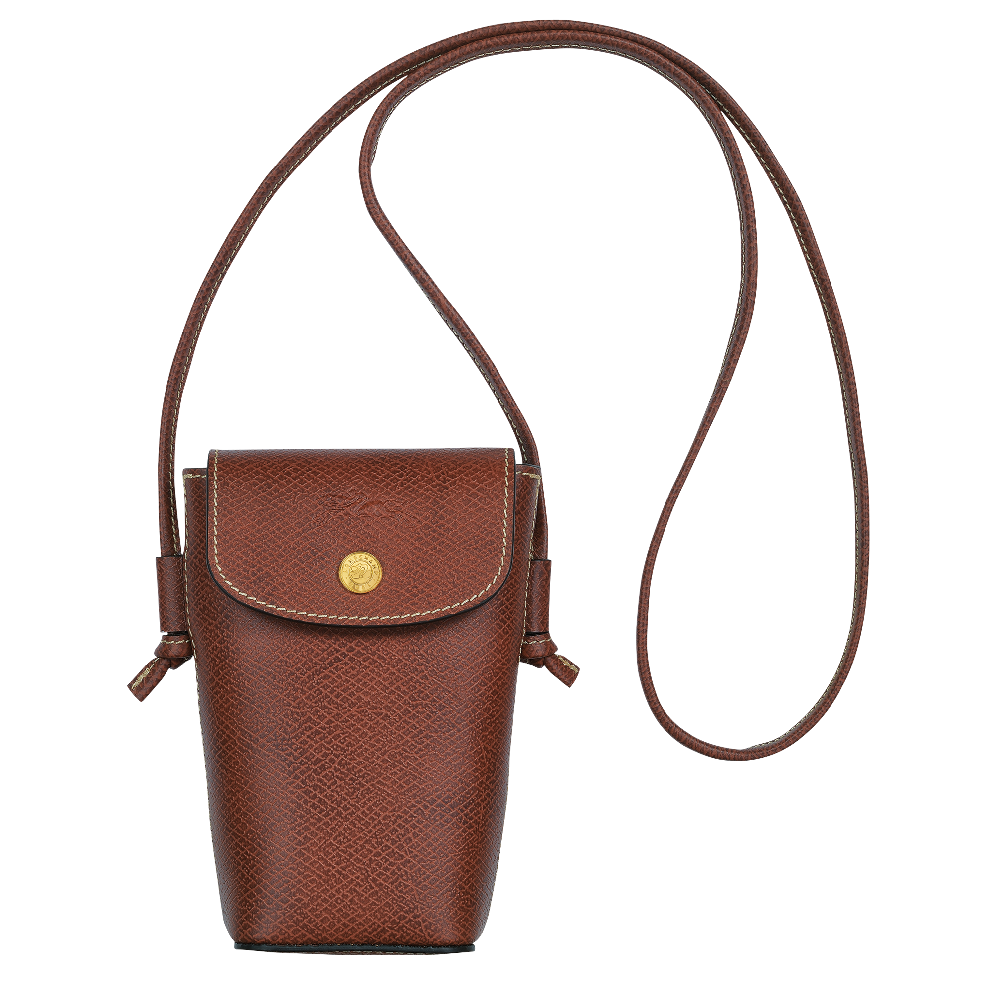 Buy Longchamp Épure Phone case with leather lace Brown in UAE